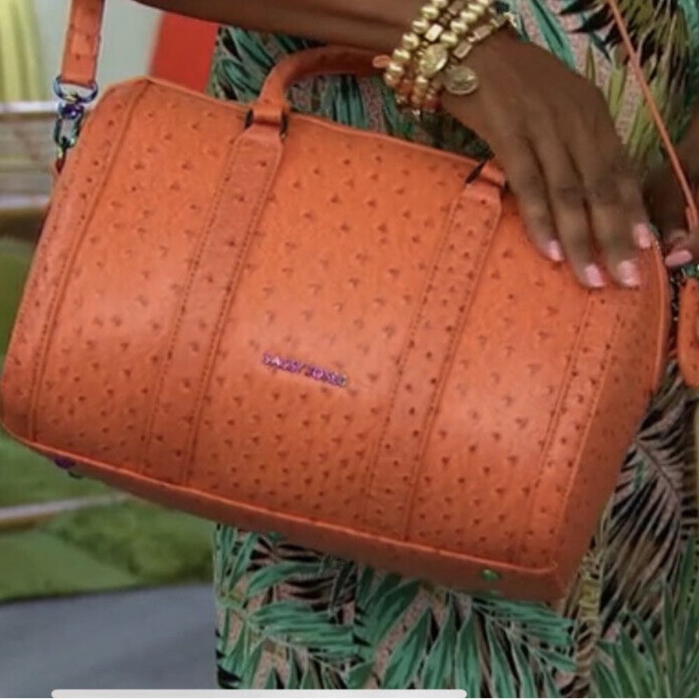 Sassy Jones Dottie Ostrich-Embossed Satchel